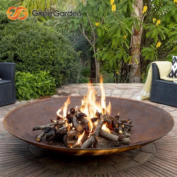 Corten Steel Fire Pit Industrial Style