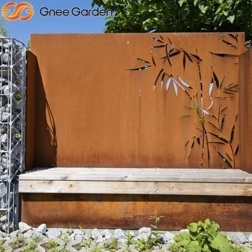 Rust-Effect Corten Bamboo Screen for Spaces