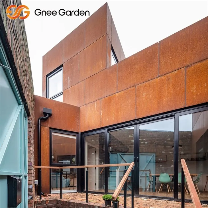 Corten -metallipaneelit vähäinen huoltotyyli