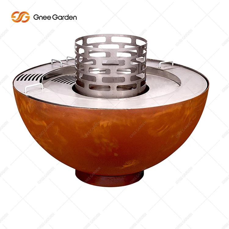 Corten Steel Outdoor Hemisphere -hiiligrilli