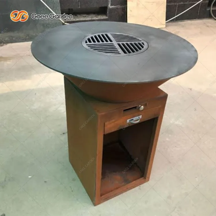 Corten Steel Outdoor Kitchen Grilli Plancha Grill