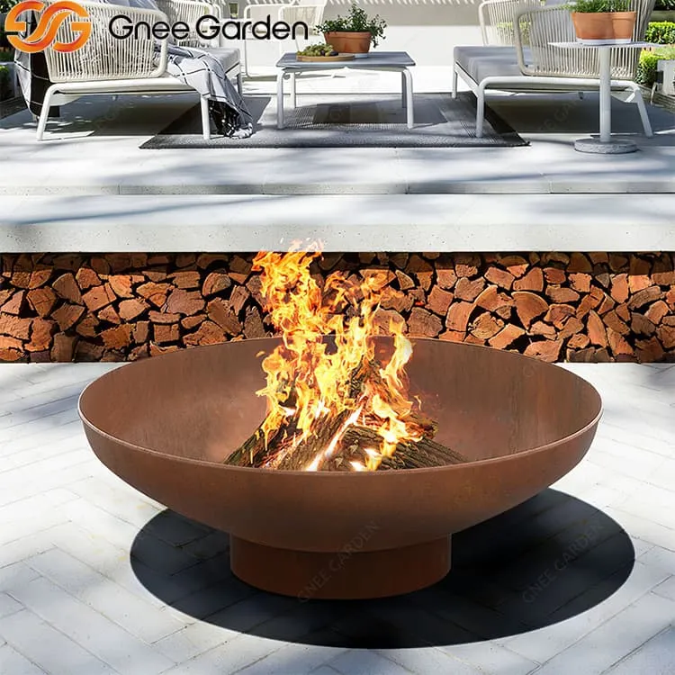 Kestävä Corten Steel Metal Fire Bowl