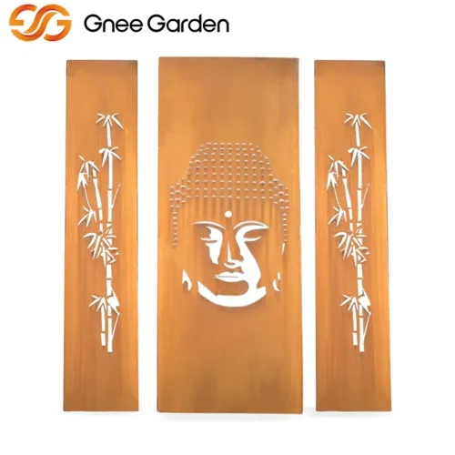 Maalaismainen Corten Outdoor Garden Buddha -näytöt