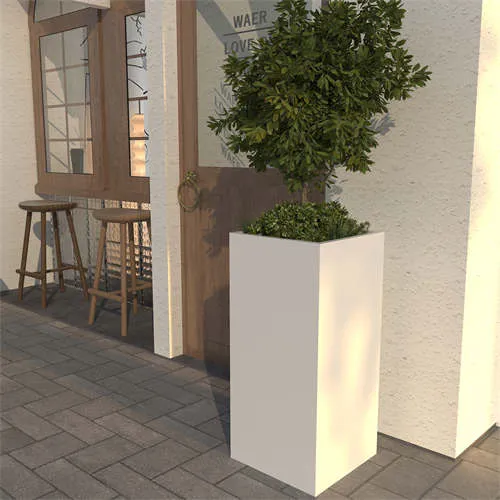 Valkoinen pitkä istutuskone, koristeellinen räätälöity